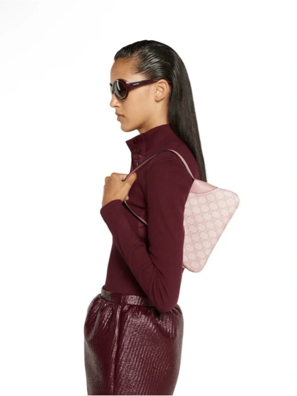 New! Gucci Light Pink Monogram Shoulder Bag